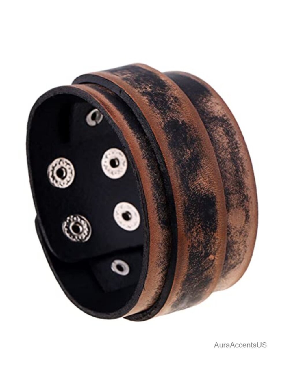 Wide Leather Cuff Bracelet Punk Vintage Gothic